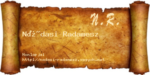 Nádasi Radamesz névjegykártya